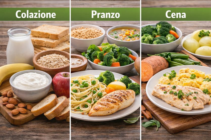dieta colazione, pranzo e cena per ernia iatale
